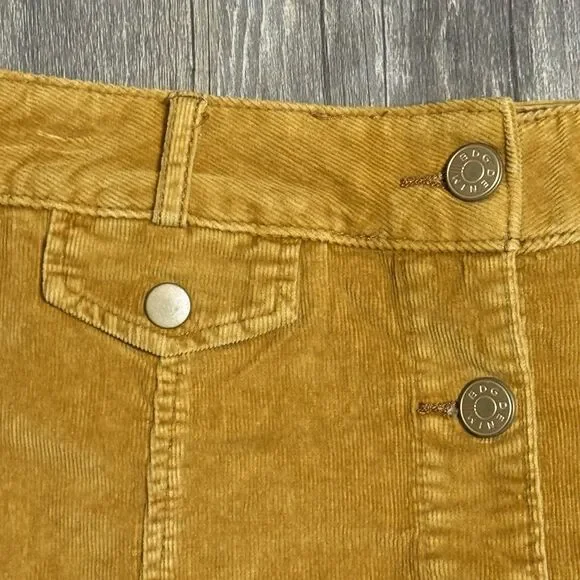 Urban Outfitters BDG Size Small Snap Front Mini Skirt A-Line Mustard Boho - Picture 4 of 10